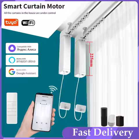 Latest Tuya WiFi /Zigbee Curtain Motor Support Alice Google Assistant Alexa Electric Track Rail Rod 