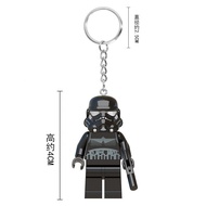 Compatible with Lego Storm White Soldier Black Warrior Batman the Mandalorian Figurine Key Pendants Star Wars Keychain BOKO