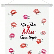 Kiss The Miss Goodbye Signature Hanging Poster Decor Bridal Shower Guest Book Alternative Bacheloret