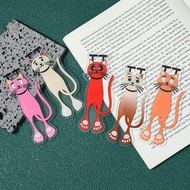 Hollow Design Cat Bookmark Lovely Black Kitten 3D File Sorting Marking Supplies 黑猫书签