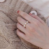 一念CECILIA原創設計天然珍珠14k包金編織戒指環不掉色法式關節尾戒潮