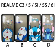 Realme C3/5/5i/5s/6i Frosted Matte Fasion Cartoon Design Dualtone Phone Case