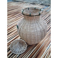 Bamboo Woven Basket Medium Size 10 Inches Lightweight Easy To Carry For Insects And Fish Made From G