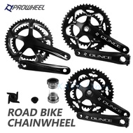 PROWHEEL Hollow Double Chainring road bike crank 110 BCD 130 BCD bicycle crank sprocket Bottom brack