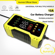 12V 10A Car Battery Charger Motorcycle Acid Battery Charger Battery Pulse Repair Charger Bateri Kere