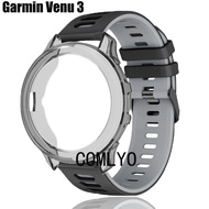 For Garmin Venu 3 Case TPU Soft protective Bumper Cover venu3 Strap Smart Watch Silicone Band Screen protector film