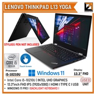 Lenovo thinkpad L13 YOGA (1 YEAR WARRANTY T&C) i5 10th GEN 13.3 Inch Upto 16 GB RAM Win 11