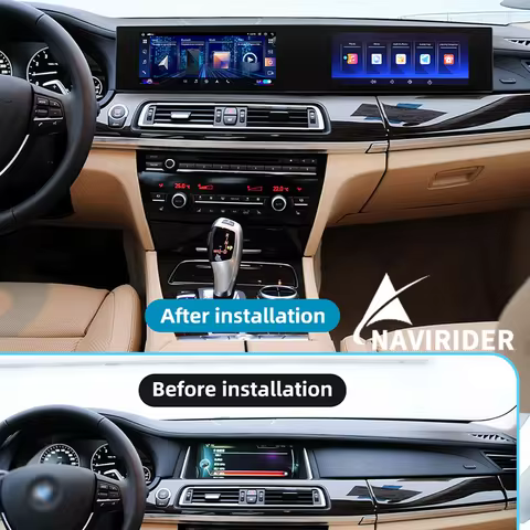 21" Curved Dual Screen Car Radio For BMW 7 Series F01 F02 F04 2009-2015 Android Carplay GPS Navi Mul