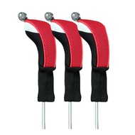 3pcs/pack Golf Hybrid Headcover Long Neck Head Covers UT Clubs 3 Pieces Red Colour