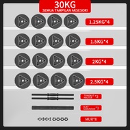 Dumbel Set Max 30kg/Dumbel barbel crome 30kg/30KG Dumbel BESI JF CABANG SURPABAYA