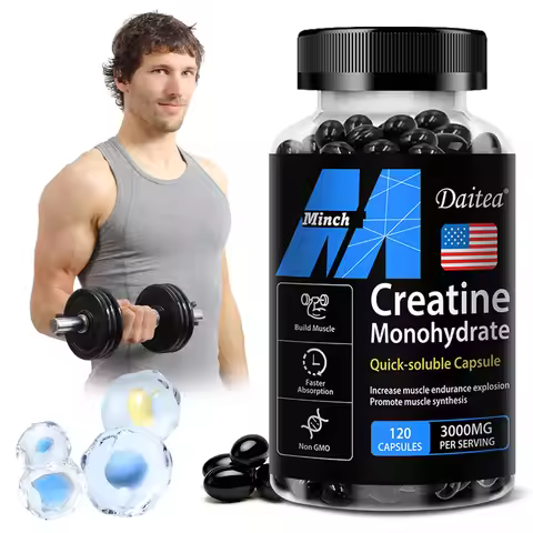 Creatine Monohydrate Capsules for Enhance Muscle Mass Strength & Performance Improvement Workout Rec