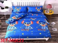 Cadar 5 IN 1 Cartoon Queen Fitted Bedsheet 100% Cotton/Gift/Cadar Queen With Comforte/Cadar Queen Ca