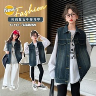 Denim Vest Clip Spring Vest Pure Cotton fashion Virgin Girl Spring Autumn Clothes Medium Large 2025 