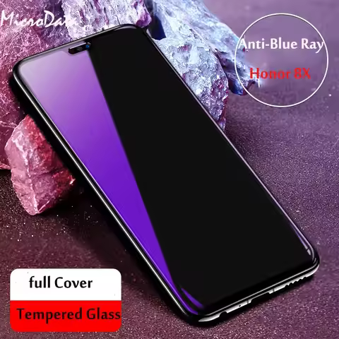 For Huawei Honor 8X Max 8C 8S 8A 8 Lite Pro Tempered Glass Anti Blue Purple Light Screen Protector F