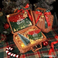 ST/💚Christmas Day Portable Rattan Gift Box with Hand Gift Bag Gift Box Empty Box Gift Christmas Eve Apple Small Gift LQK