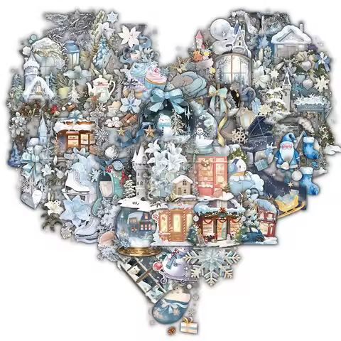 50PCS Exquisite Winter Watercolor Stickers Harajuku Stationery Creation Laptop Phone Aesthetic Bicyc