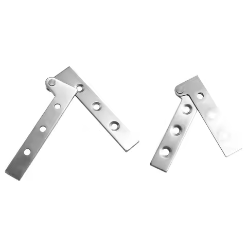 2PCS Chicken beak Hidden Hinges Seven-word Inset Invisible Door Pivot Hinge 360 Degree Rotating Stai