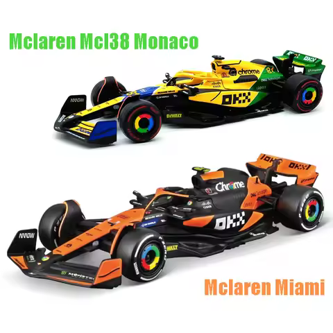 Bburago 1:43 2024 F1 Mclaren Mcl38 Monaco Grand Prix Alloy Miniature Diecast Model #4 #81 Norris ﻿F1