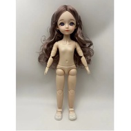 30Cm Búp Bê BJD Dễ Thương Gothic 20 Khớp Cơ Thể Khỏa Thân Với 3D Mắt Thật Cô Gái Trang Điểm Anime Hì