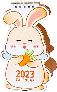 2023 Mini Desk Calendar Standing Office Home Decor Cute Calendar 6.7" x 4" - Yellow Rabbit (Oct. 2022 to Dec. 2023)