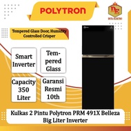 Kulkas 2 Pintu Polytron PRM 491X Belleza Big Liter Inverter
