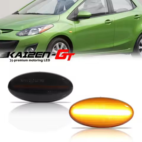 Amber LED Car Front Side Marker Turn Signal Dynamic Blinker Lights For Mazda 2 3 5 6 DY DE DH BK BL 
