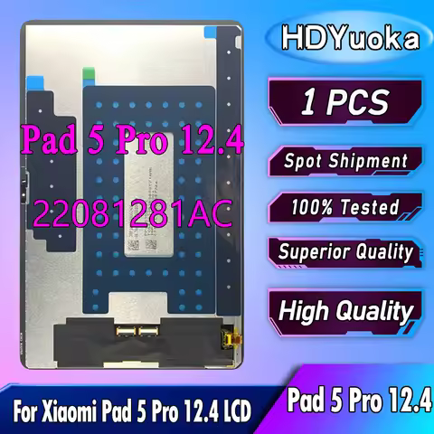 High Quality For Xiaomi Mi Pad 5 Pro 12.4" LCD Display Touch Screen Digitizer Assembly Replacement F