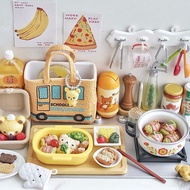 Sugar Sticks Mini School Bus Bag Miniature Bag Hanging Model Silk Fruit Rabbit Sauce blythe Props fo