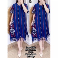 DRESS TENUN TUNIK RUMBAI BAJU DRESS WANITA