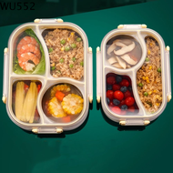 WU552 แบ่งออก กล่องอาหารกลางวันสแตนเลส ถอดออกได้ 900/1400มล. ภาชนะเก็บอาหาร กล่องเก็บของในครัว รูปสี