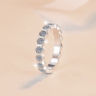 【 GRA Certificate Attached 】 1CT Moissanite Ring, Fashion Full Diamond Ring S925 Pure Silver Plated 