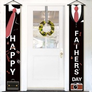 Black Happy Fathers Day Banner - XtraLarge, 72x12 Inch | Tuxedo Hanging Happy Fathers Day Backdrop f