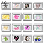 Epoxy Rainbow Sun Italian Charm Bracelet Fit 9mm Stainless Steel Bracelet DIY Jewelry Making Accesso