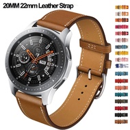 20mm 22mm Leather Watch Strap Replacement Bracelet compatible For Samsung Galaxy watch 6 5 4 40mm 44mm Samsung Gear S2 S3/Galaxy Active 1 2