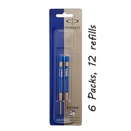 Parker Gel Rollerball Refill for Roller Ball Pens Medium Point Blue Ink 12-Total refills