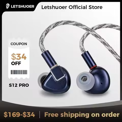 Letshuoer S12 PRO Wired In-ear Hifi Earphones 14.8mm Planar Magnetic Driver IEMs Hi Fi Headphone Aud