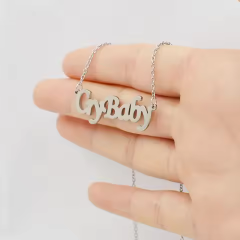 Cry Baby Melanie Martinez Necklace New Stylish Smooth Shiny Stainless Steel Dangle Necklace Jewelry 