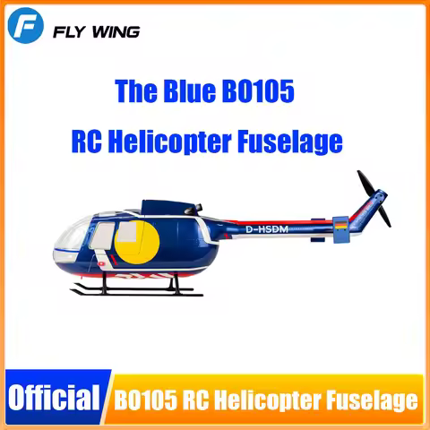 FLYWING Blue BO105 Scale Helicopter Fuselage Shell Canopy with landing skid BO105 Fuselage replaceab