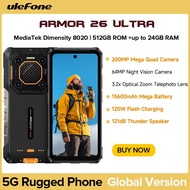 Ulefone Armor 26 Ultra Rugged Waterproof Smartphone 5G 120W 15600mAh 200MP RAM Up to 24GB ROM 512GB