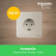Schneider Electric AvatarOn Stop Kontak Schuko - Gold