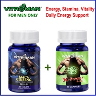 Bundle Set 14! Vitroman Maca Ginseng 威特猛 玛卡人参 + X-Power X-元素. Combo use to enhance men's physics, da