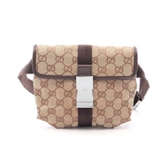 【二手】Gucci GUCCI 腰包/斜背包 GG帆布 131236 米色/ブラウン皮革腰包 女士二手 B