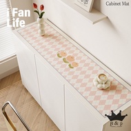 Fresh Flower TV Cabinet Table Mat Waterproof Leather Dining Edge Cabinet Mat Long Dust Proof Shoe Cabinet Mat Table Top Protective Tablecloth