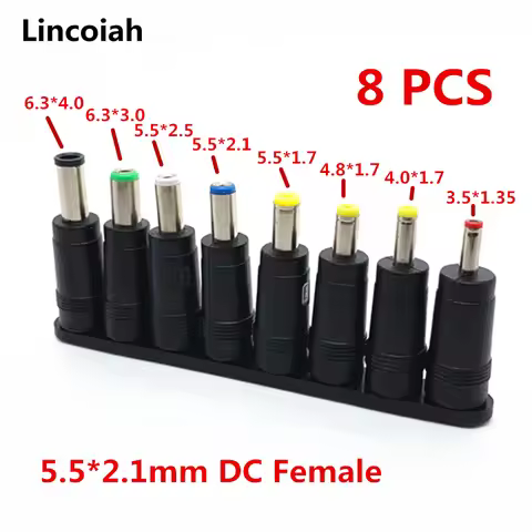 8pcs Universal Laptop DC Power Supply Adapter Connector Plug AC DC Jack Charger Connectors Laptop Po