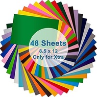 LOPASA Permanent Adhesive Vinyl Sheets Sampler for Cricut Joy Xtra, 8.5x12 Extra Vinyl Supplies, 48 