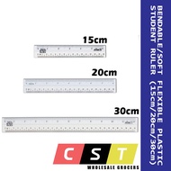 Bendable/Soft Flexible Plastic Student Ruler (3 Sizes : 15cm/20cm/30cm)