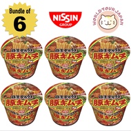 [ INSTANT RAMEN NOODLES ] NISSIN Dekauma Buta Kimchi Ramen x 6 / bundle of 6 / 101g (Noodle 90g) / Pork&amp;Kimchi Ramen  / Made in Japan / Direct From Japan