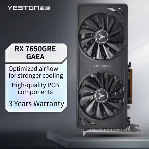 GPU Yeston Original RX 7650GRE 8GB Graphic Card Desktop computer GDDR6 18Gbps 128Bit Gaming office G