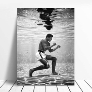 โปสเตอร์ Muhammad Ali ผ้าใบวาดภาพโปสเตอร์และภาพพิมพ์ห้องนั่งเล่นรูปภาพศิลปะผนังของตกแต่งบ้าน1ชิ้นกรอ