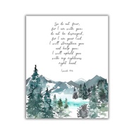 Isaiah 41 10 Wall Art, Watercolor Mountains Bible Verse Poster, Christian Gifts Men UNFRAMED 8x10, C